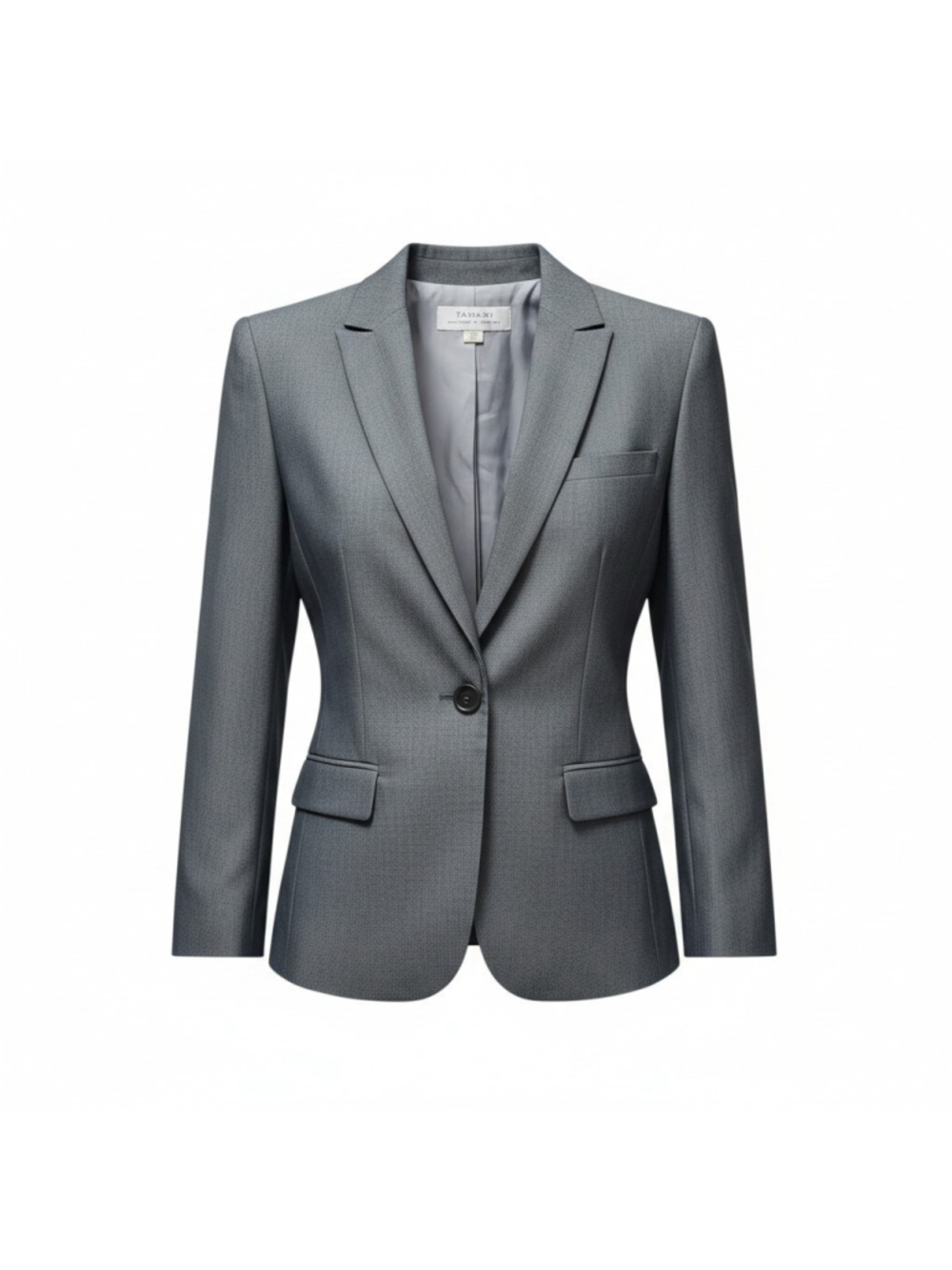 TAHARI Women's 1-Button Dark Gray Polyester Rayon Elastane Blend Blazer Size 4